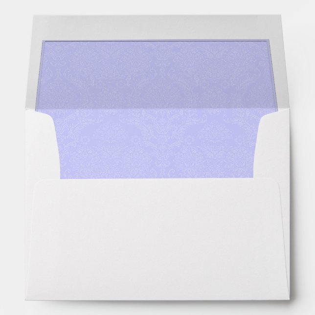 Periwinkle Purple Hint of Damask Wedding Envelopes (Back (Bottom))