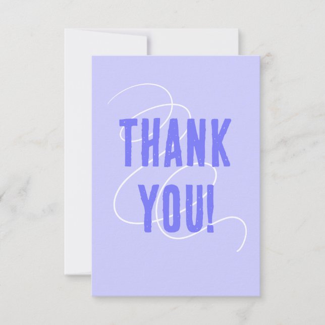 Periwinkle Purple Solid Thank You Card (Front)