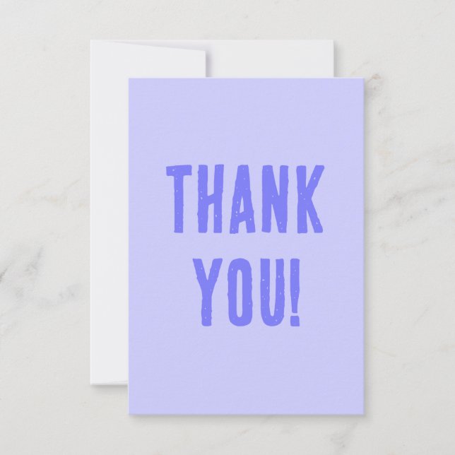 Periwinkle Purple Solid Thank You Card (Front)