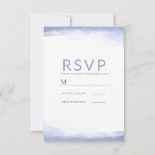 Periwinkle Purple Watercolor Modern Wedding RSVP Card
