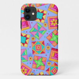 Periwinkle Quilt Patchwork Art iPhone Case