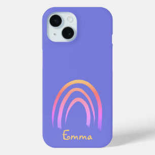 Periwinkle Rainbow Personalized iPhone 15 Case