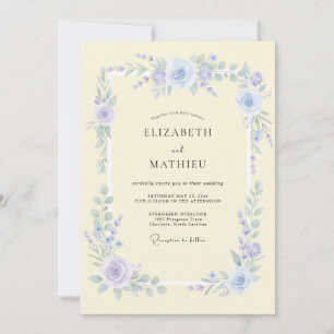Periwinkle Refined Spring Wedding Invitation