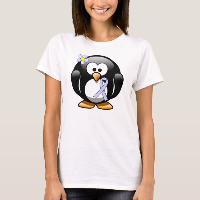 Periwinkle Ribbon Penguin T-Shirt (Front)