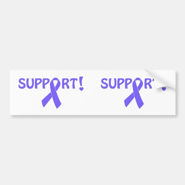 Periwinkle Ribbon Support! Bumper Sticker (Front)