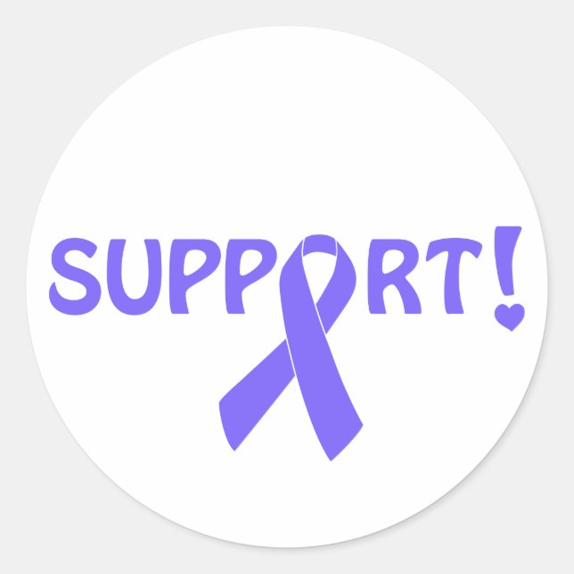 Periwinkle Ribbon Support! Classic Round Sticker (Front)