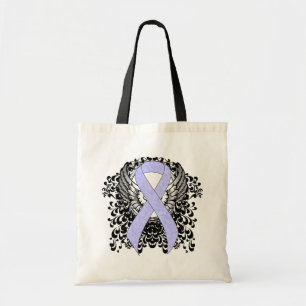 Periwinkle Ribbon with Wings Tote Bag