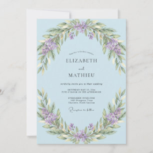 Periwinkle Serene Blossom Wedding Invitation
