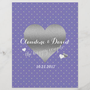 Periwinkle & Silver Heart Polka Dot Wedding Party