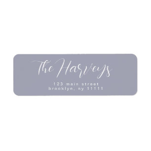 Periwinkle Simple Script Return Address Label