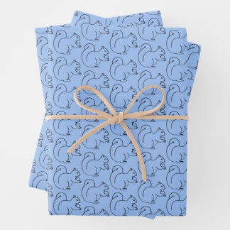 Periwinkle Squirrel Chic Wrapping Paper