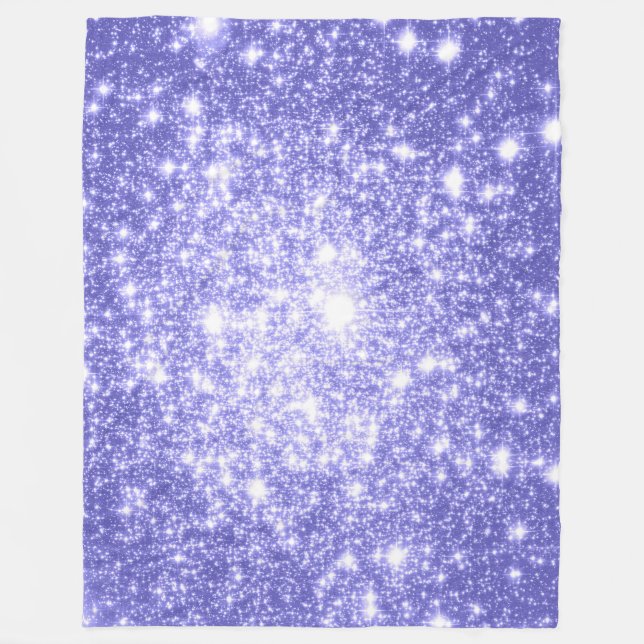 Periwinkle Stars Fleece Blanket (Front)