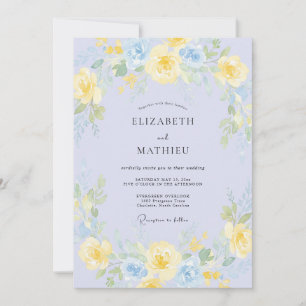 Periwinkle Sunlit Watercolor Wedding Invitation