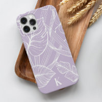 Periwinkle Tropical Palm Leaf Pattern