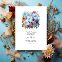 Periwinkle, Turquoise and Reddish Brown Wedding