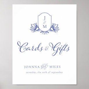 Periwinkle Vintage Crest Cards & Gifts Sign