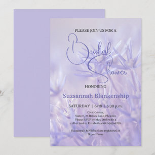 Periwinkle Violet Floral Background Bridal Shower  Invitation