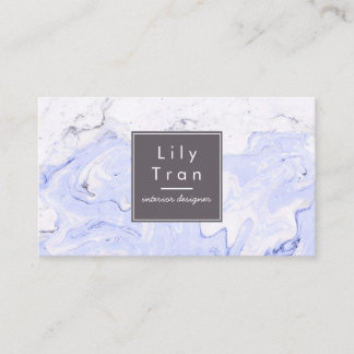 Periwinkle Watercolor Marble Business Card