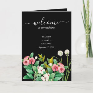 Periwinkle Wedding Black Order of Service Programme