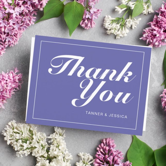 Periwinkle & White Modern Minimalist Thank You Postcard (Creator Uploaded)