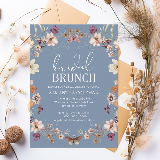 Periwinkle Wildflower Bridal Brunch Bridal Shower Invitation (Creator Uploaded)