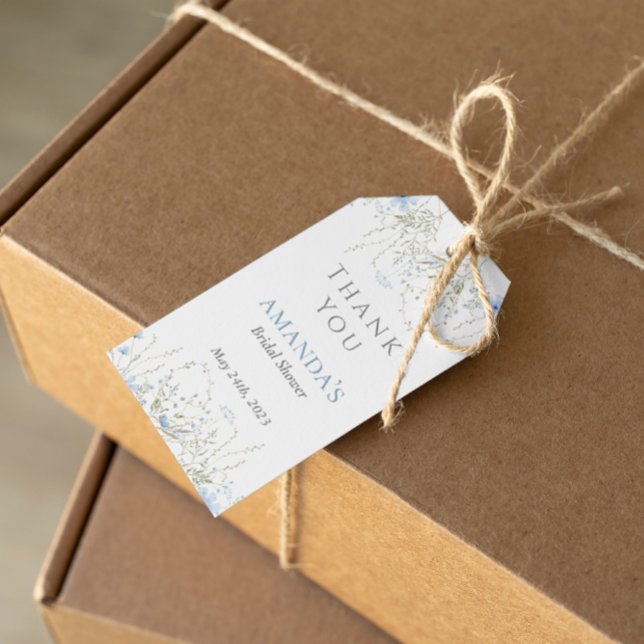 Periwinkle Wildflower Bridal Shower Favor Gift Tag (Creator Uploaded)
