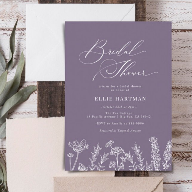 Periwinkle Wildflower Bridal Shower Invitation (Creator Uploaded)