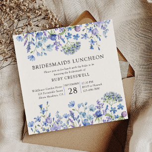Periwinkle Wildflower Bridesmaids Luncheon Invitation