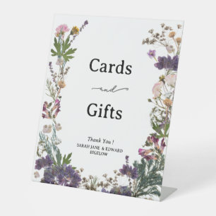 Periwinkle Wildflower Cards and Gifts Pedestal Sign
