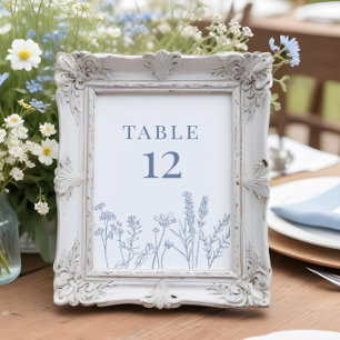 Periwinkle Wildflower Table Card Number
