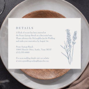 Periwinkle Wildflower Wedding Details Enclosure RSVP Card