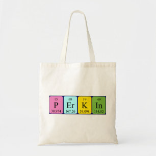 Perkin periodic table name tote bag