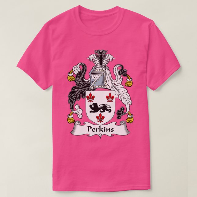 Perkins Coat of Arms Family Crest 1  T-Shirt (Design Front)