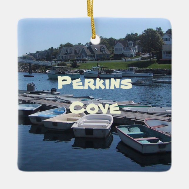 Perkins Cove In Ogunquit, Maine Ceramic Tree Decoration (Front)
