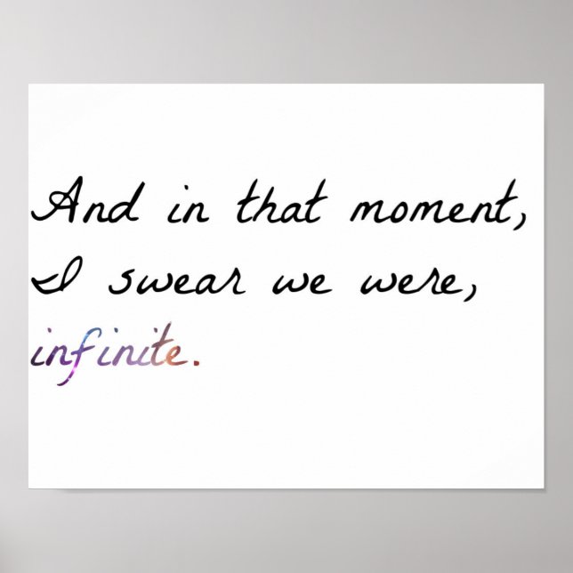 Perks of Being a Wallflower quote Poster (Front)