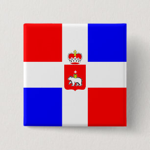 Perm Krai, Russia flag 15 Cm Square Badge