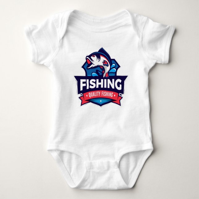 Permainan kata dengan "reel" (alat pancing) yang m baby bodysuit (Front)