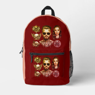 Permanent Ink, Fleeting Time Printed Backpack