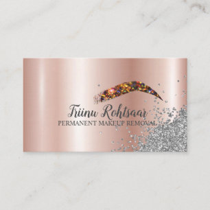 PERMANENT MAKEUP REMOVAL Glitter Sparkling Busines Business Card