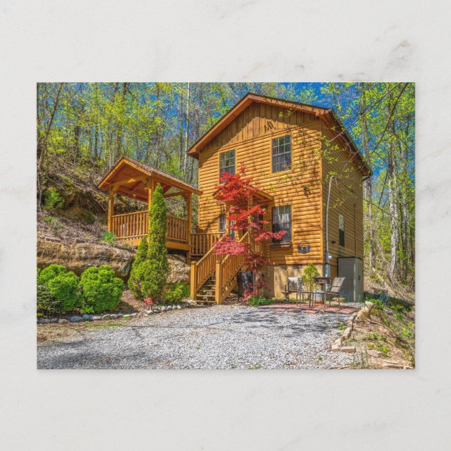 Permanent Vacation Honeymoon Cabin Postcard (Front)