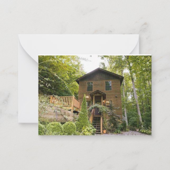 Permanent Vacation Smoky Mountain Cabin Notecard (Front)
