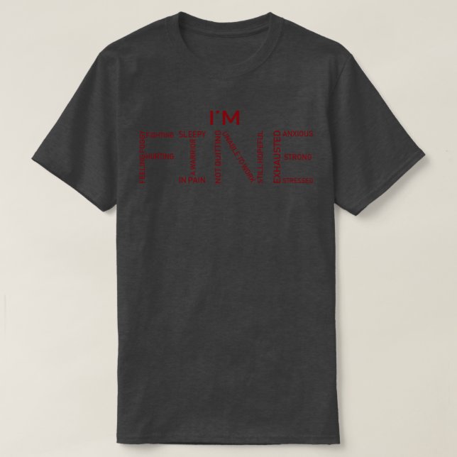 Permanently Disabled Awareness Fine Word Art In Th T-Shirt (Design Front)