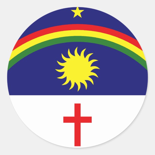 Pernambuco, Brazil flag Classic Round Sticker (Front)