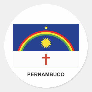 Pernambuco, Brazil Flag Classic Round Sticker