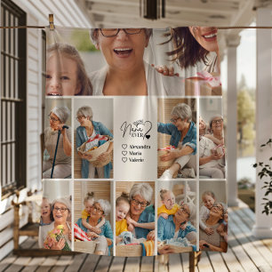 Peronalized 10 Photo Best Nana Ever Minimalist Fleece Blanket