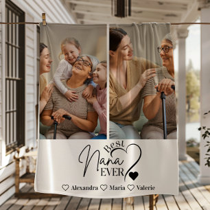 Peronalized 2 Photo  Best Nana Ever Minimalist Fleece Blanket