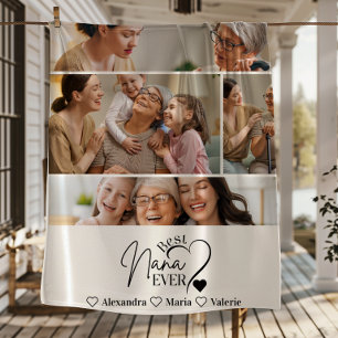 Peronalized 4 Photo Best Nana Ever Minimalis Fleece Blanket
