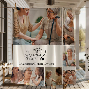 Peronalized 6 Photo Best Grandma Ever Minimalist Fleece Blanket