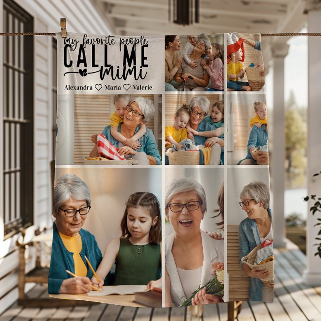 Peronalized 8 Photo Mimi Gift Fleece Blanket (Creator Uploaded)
