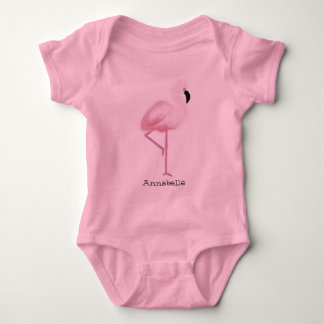 Peronalized Pink Flamingo Baby Bodysuit